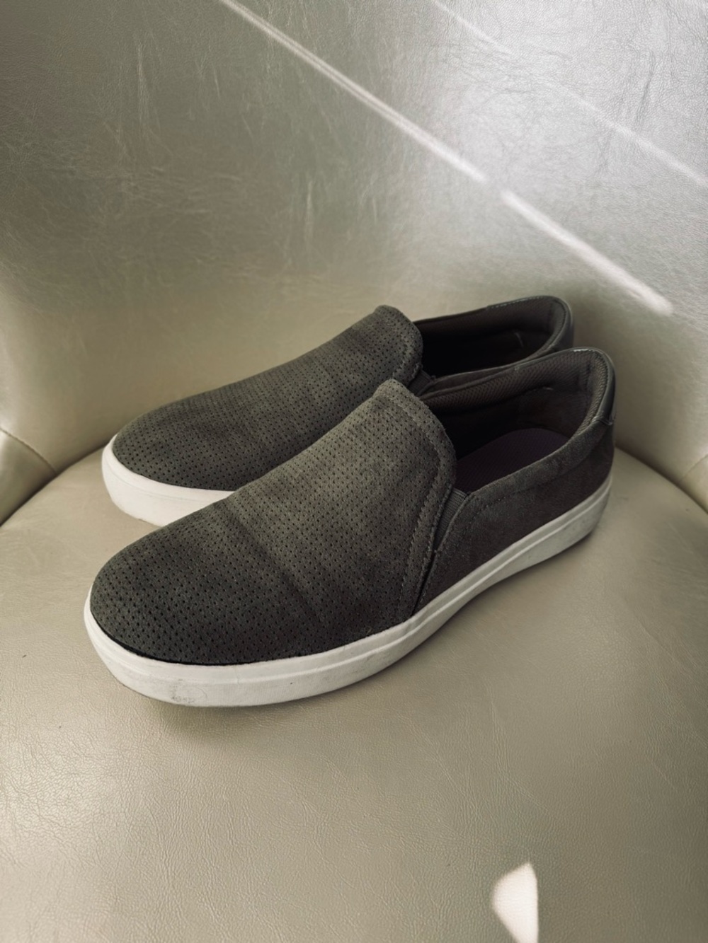 Dr. Scholl’s Army Green Slip-on Suede Sneakers-Women’s 11